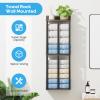 Towel Racks for Bathroom Wall Mounted with Wooden Storage Shelf view 3