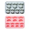 Silicone Lips and Moustache Mould Set, Pink and Grey, 2-Pack Food Grade Baking Moulds for Chocolate, Ice, Candy Making view 1