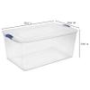 105 Quart Latch Box, Clear Plastic Storage Bin with Clear Lid, Blue Latch view 3