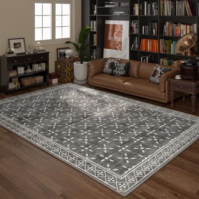 Laohucai Large Electric Heated Rug, Heated Floor Carpet, Indoor Radiant Heating Floor Mats with Adjustable Temperatur/Timer, Soft Plush Carpet Floor Heating for Home Bedroom Living Room(F,200x140cm)