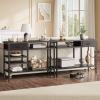 42" LED Console Table with Storage Shelves Modern Sofa Table with Drawer, Multi-Tier Storage Shelves for Living Room & Hallway view 4
