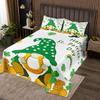Manfei Cute Gnome Kids Bedspread Twin Size,St. Patrick's Day Lucky Coverlet Set,Girls Boys Room Decor, Quilted Coverlet,Yellow Green Bedding Quilt,1 Pillowcase view 1