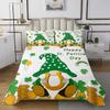 Manfei Cute Gnome Kids Bedspread Twin Size,St. Patrick's Day Lucky Coverlet Set,Girls Boys Room Decor, Quilted Coverlet,Yellow Green Bedding Quilt,1 Pillowcase view 2