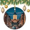 1 Pcs Christmas Tree Decoration The Streets on Christmas Eve Ceramic Ornaments Hanging Xmas Tree Decor Pendant Funny Christmas Ornament for Home New Year Party Supplies Holiday Keepsake Present view 3