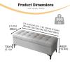 TUPAFJU Rectangular Leather Ottoman with Storage with Locks,Storage Ottoman Footstool,Storage Benchfor Living RoomBedroomend of Bedentryway(Beige,150cm/59in) view 2
