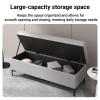 TUPAFJU Rectangular Leather Ottoman with Storage with Locks,Storage Ottoman Footstool,Storage Benchfor Living RoomBedroomend of Bedentryway(Beige,150cm/59in) view 4