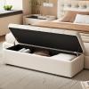 SEIFE Entryway Leather Storage Shoe Ottoman,Bedroom Storage Ottoman Footstool,Storage Benchfor Living Roomend of Bed(Brown,130cm/51in) view 3