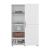 DEPOT E-SHOP Brewster Wardrobe, 2 Doors, 6 Legs, 7 Shelves, White - Wardrobe view 3