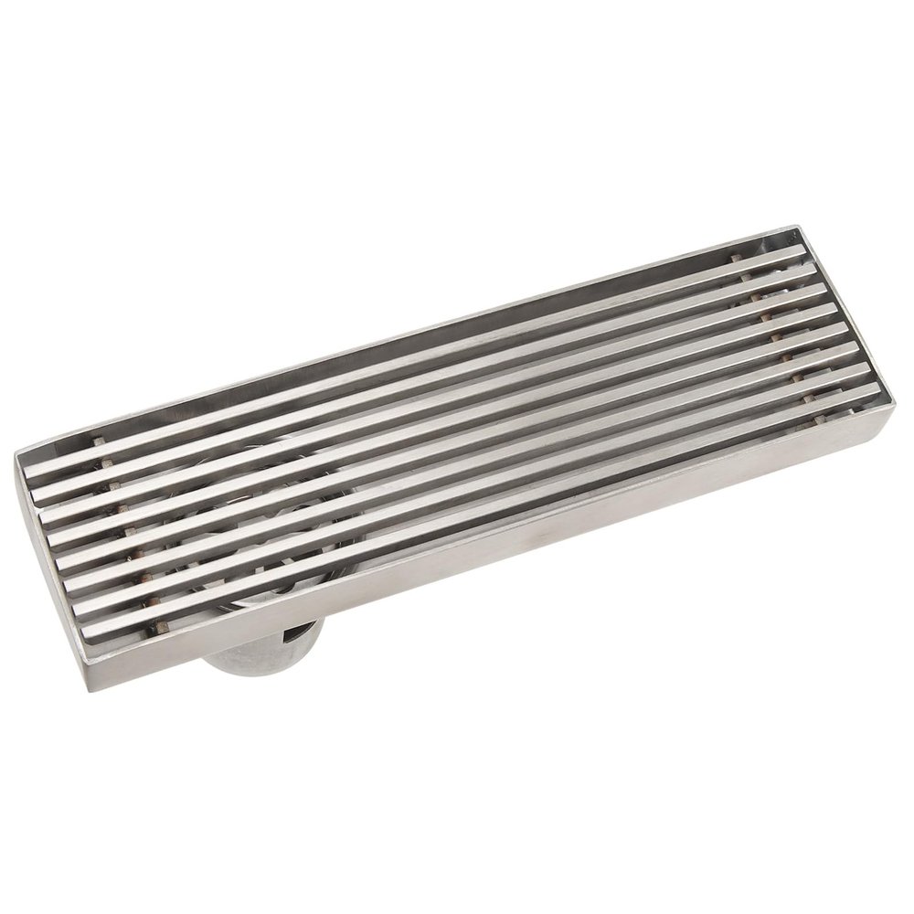 SUNGOOYUE Rectangular Linear Shower Drain Made of Stainless Steel, Durable, Efficient, Prevents Bad Odors for Bathroom Floors, 20 X 5.5 Cm (Side Drain)