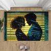 5x6 Rug Couple Silhouettes Rugs for Boys Room Romantic Art Rug Abstract Figures Area Rug Non Slip Printed Low-Pile Indoor Floor Carpet for Home Decor view 3