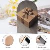 Heavy Duty Bookend Non-Slip Brown Gift Box Book Stopper Wooden Bookends with Metal Base Book Ends Decorative Books Holderd for Bookshelf Office Supplies view 4