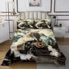 Manfei Steam Train Kids Bedspread Queen Size,Locomotive Choochoo Vehicle Vinatge Coverlet Set,Girls Boys Room Decor,Pine Mountain Country Nature Quilted Coverlet,Green Bedding Quilt,2 Pillowcases view 2