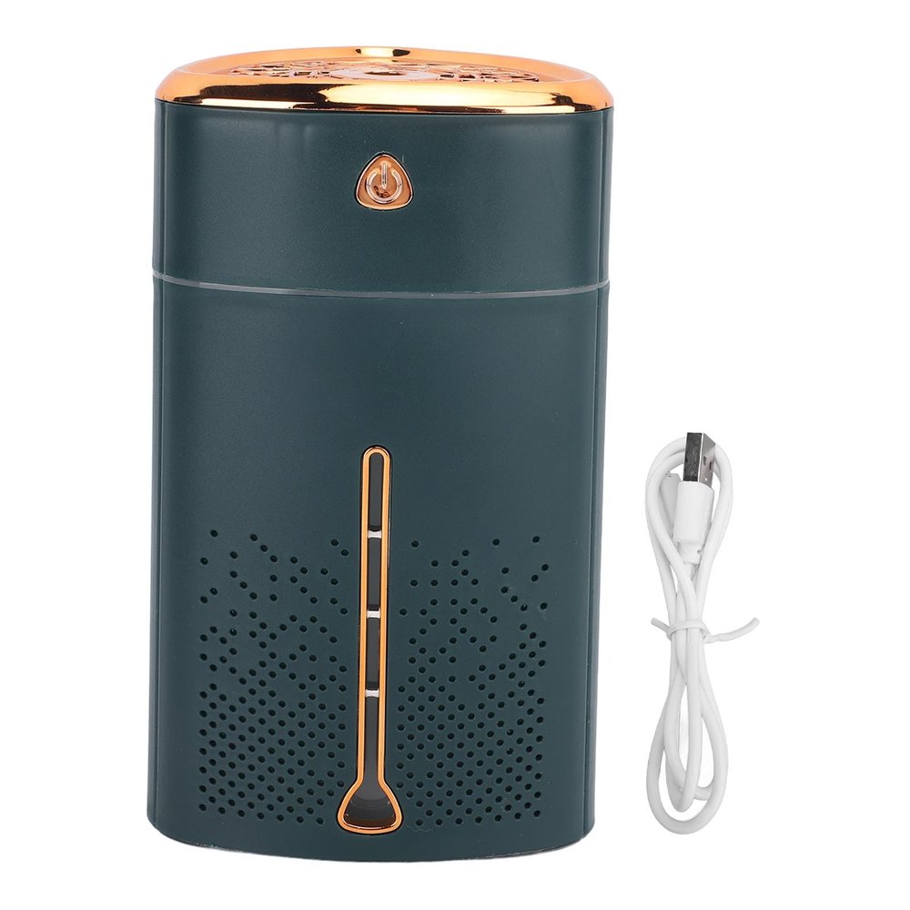 POENVFPO Mini Humidifier, 1000ml, with Chrome Plated Touch Button and Gold Frame Design, Portable USB Personal Desktop Humidifier for Bedroom Office Car Travel (White)