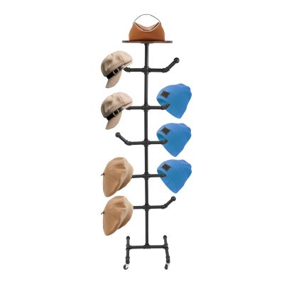 fvscgjmwp Black Metal Hat Stand 34x34x166 cm, 12 Dual Hooks Coat & Hat Rack, Tree-Style Tripod Base, Holds Caps Bags Scarves, Bedroom Office Entryway Hallway,Anti-Slip Feet, 5-Min Tool Assembly