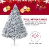 6.9ft White Flocked Artificial Christmas Tree, Snow Christmas Holiday Pencil Tree Winter Party Decoration with Realistic Branch Reinforced Base 6.9ft view 4