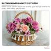 OSALADI Rustic Rattan Flower Girl Basket with Tassel Handwoven Storage for Wedding Petals and Small Flowers Versatile Decorative Basket for Home and Party Use view 3