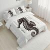 ANALTIRCE Coverless Quilt Set with 2 Pillowcases, 7.5 Tog 80" x 90" Size Reversible Duvet All Seasons with Minimalism Animals Pattern, Lightweight and Warm White 3 Comforter Full view 3