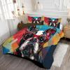 ANALTIRCE Kids 104" x 90" Coverless Duvet for All Seasons, Reversible Washable 3 Quilt with Graffiti Animals Patterns, Blue Comforter with 2 Pillowcases 50x75cm, King view 2