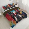 ANALTIRCE Kids 104" x 90" Coverless Duvet for All Seasons, Reversible Washable 3 Quilt with Graffiti Animals Patterns, Blue Comforter with 2 Pillowcases 50x75cm, King view 3