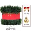 Artificial Christmas Garland Green Tinsel Vine with 36 Pcs 5cm Bows & 24 Pcs 4cm Baubles, for Christmas Tree, Wedding, Party Decoration view 2