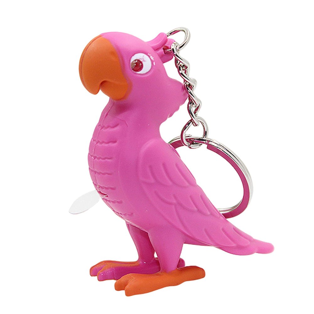 SHYYOULQE LED Illuminated Parrot Keychain With Animal Sound Effects And Compact Design Unique Rings Accessory Glowing Parrot Keychain For Night Use