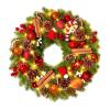 19 Inch Christmas Wreath, Xmas Door Wreath Decorations, Artificial Christmas Wreath with Pine Cones Dried Lemon Pieces for Door & Window & Fireplace view 1