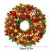 19 Inch Christmas Wreath, Xmas Door Wreath Decorations, Artificial Christmas Wreath with Pine Cones Dried Lemon Pieces for Door & Window & Fireplace view 2