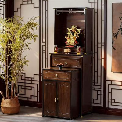Buddha Altar Table, Bamboo - Multifunctional Buddha Statue Storage Rack with Detachable Design, Suitable for Temples, Home Worship & Meditation Spaces