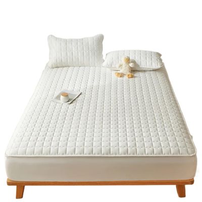 1pcs Mattress Cover, Solid Color Protector, All-Round for Comfortable Sleep Without Pillowcase for Bed(White,200x200cm)