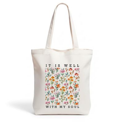 Inspirational Christian Gifts Canvas Tote Bag for Women Sister, Positive Nurse Christmas Friendship Birthday Religious Gifts, Cute FLoral Tote Bag Work Shopping Beach Bags Grocery Bags with pocket