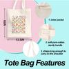 Inspirational Christian Gifts Canvas Tote Bag for Women Sister, Positive Nurse Christmas Friendship Birthday Religious Gifts, Cute FLoral Tote Bag Work Shopping Beach Bags Grocery Bags with pocket view 4