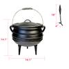 12 Quart Cast Iron Dutch Oven Cauldron Pot - Camping Cookware with Lid - Pre-Seasoned Heavy-Duty Potjie for Stews, Soups, Braising, and Frying Over Fire Pit Grill or Camp Stove view 2