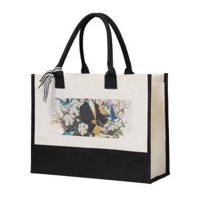 Bkdogkt Gardenia Flowers Birds Print Women Canvas Tote Bag Gift Large Capacity Handbag for Birthday Supplies Daily Use