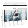 FekiLoot Shark in The Sea Key Holder for Wall Decorative Mail Organizer Wall Mount with 5 Hooks Easy Installation Key Rack for Entryway Mudroom Hallway Office 7.1X4.3 in view 2