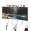 FekiLoot Mountain and Lake1 Key Holder for Wall Decorative Mail Organizer Wall Mount with 5 Hooks Easy Installation Key Rack for Entryway Mudroom Hallway Office 7.1X4.3 in view 1