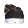 QASNLU Halloween Horror print Santa Hat Plush Light Up Funny Christmas Hat For skullcap Party Supplies Headwear view 2