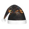 QASNLU Halloween Horror print Santa Hat Plush Light Up Funny Christmas Hat For skullcap Party Supplies Headwear view 3