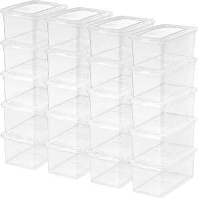 5 Qt. Plastic Storage Bins with Lids, Stackable Storage Containers, practical, Totes, 20Pk