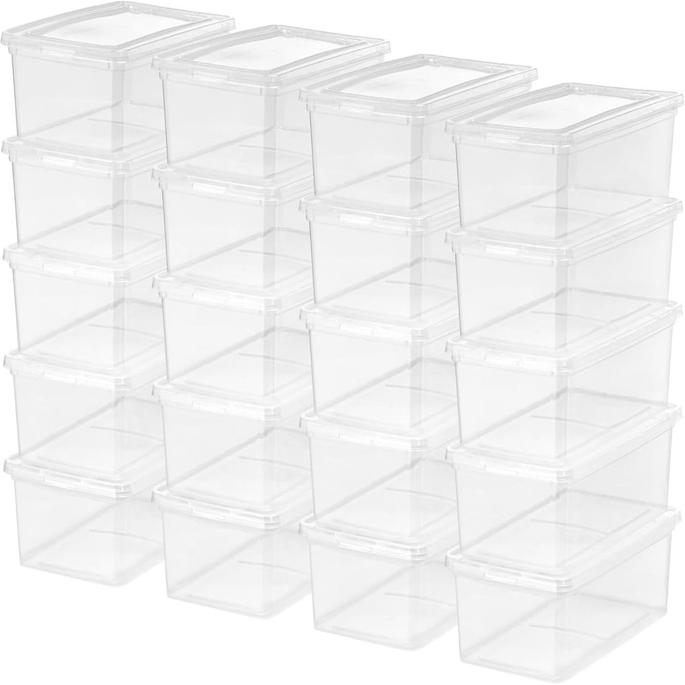 5 Qt. Plastic Storage Bins with Lids, Stackable Storage Containers, practical, Totes, 20Pk