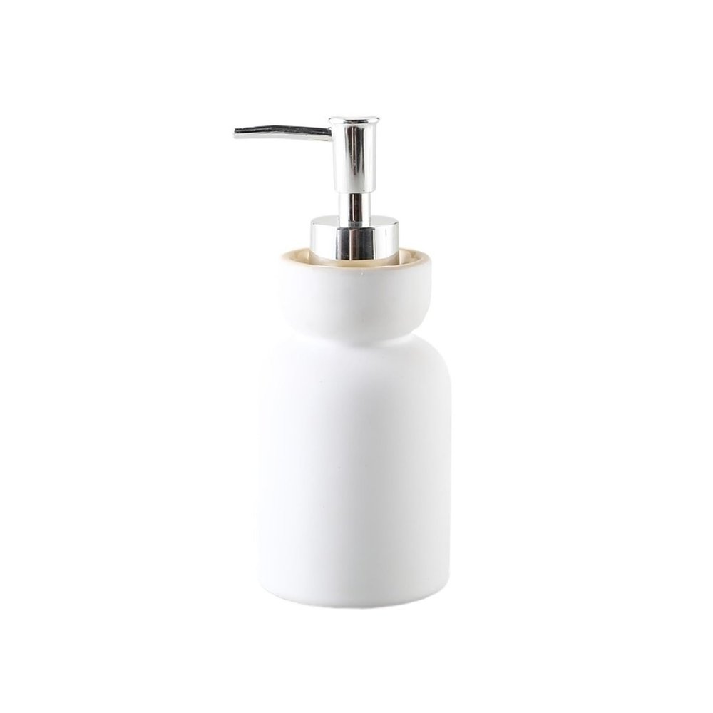 Beautiful Bathroom Accessories Ceramic Soap Dispenser for Kitchen, and Countertop Lotion Pump/Soap Bath Shower Tub Dcor, White Bathroom Decor