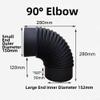6" Chimney Pipe for Wall Wood-Burning Stoves, Steel Flue with Drip-Free Construction, Vent and Exhaust Connector for Wood, Oil, Coal and Gas Heaters(90-degree bend) view 2