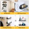 Magnetic Spice Rack for Refrigerator, Magnetic Shelf for, Fridge Magnet Organizer, Magnetic Fridge Shelf for Kitchen Organization and Storage (4 Pack) view 3