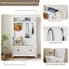 Hall Tree with Bench and Shoe Storage Modern, Mudroom Bench with Seating and Hooks, Mud Room Coat Rack Furniture, Farmhouse Entryway Hall Trees, 40.16inW,White view 2