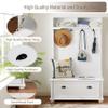 Hall Tree with Bench and Shoe Storage Modern, Mudroom Bench with Seating and Hooks, Mud Room Coat Rack Furniture, Farmhouse Entryway Hall Trees, 40.16inW,White view 4