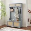 Hall Tree with Bench and Shoe Storage Modern, Mudroom Bench with Seating and Hooks, Mud Room Coat Rack Furniture, Farmhouse Entryway Hall Trees, 40.16inW Storage Organizer,Gray view 2