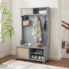 Hall Tree with Bench and Shoe Storage Modern, Mudroom Bench with Seating and Hooks, Mud Room Coat Rack Furniture, Farmhouse Entryway Hall Trees, 40.16inW Storage Organizer,Gray view 3