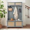 Hall Tree with Bench and Shoe Storage Modern, Mudroom Bench with Seating and Hooks, Mud Room Coat Rack Furniture, Farmhouse Entryway Hall Trees, 40.16inW x 18.58inD x 64.17inH,Gray view 1