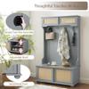 Hall Tree with Bench and Shoe Storage Modern, Mudroom Bench with Seating and Hooks, Mud Room Coat Rack Furniture, Farmhouse Entryway Hall Trees, 40.16inW x 18.58inD x 64.17inH,Gray view 4