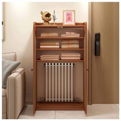 LXHELIVERY Radiator Cover Cabinet with Shelf, Decorative Steam Radiator Cover for Home - Breathable & Waterproof, Hides Cluttered Pipes(60X25X98 CM)