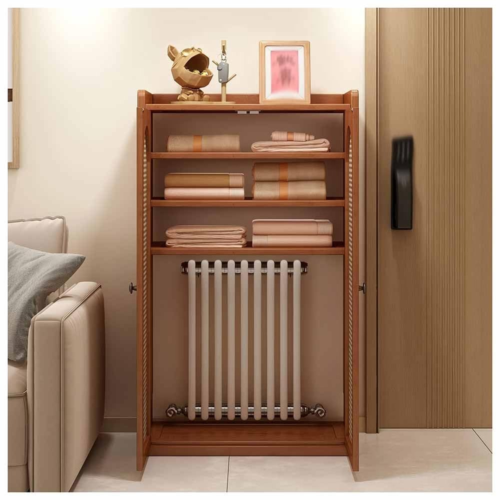 LXHELIVERY Radiator Cover Cabinet with Shelf, Decorative Steam Radiator Cover for Home - Breathable & Waterproof, Hides Cluttered Pipes(60X25X98 CM)